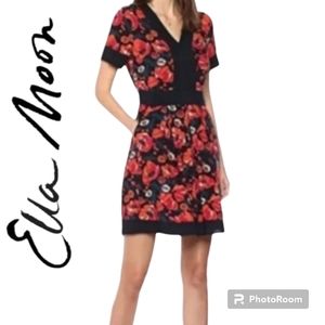 Ella Moon Red Poppy Floral Off The Shoulder Ruffle Midi Dress XS